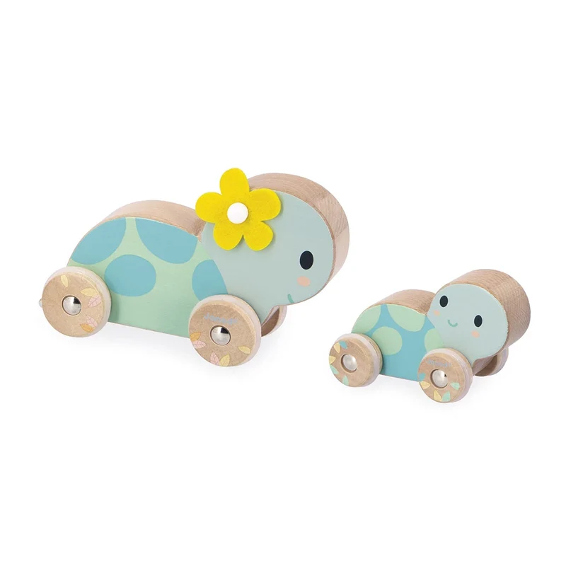 Janod - Set de 2 Tortues à pousser Pure 👶1 an+