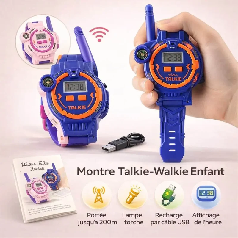 Montre Talkie Walkie Enfant Rechargeable – Communication Sans Abonnement