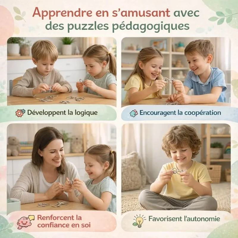 Puzzle Montessori Enfant – Casse-Têtes Métal Éducatifs