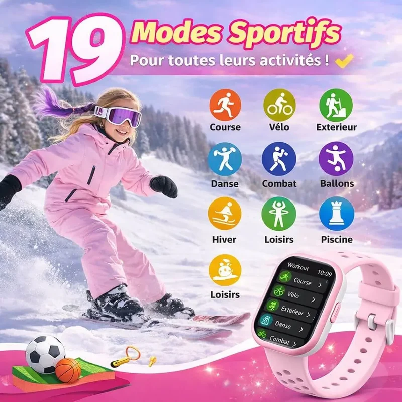 Smartwatch Enfant Sport Étanche IP68 – Suivi d'Activité & Sommeil