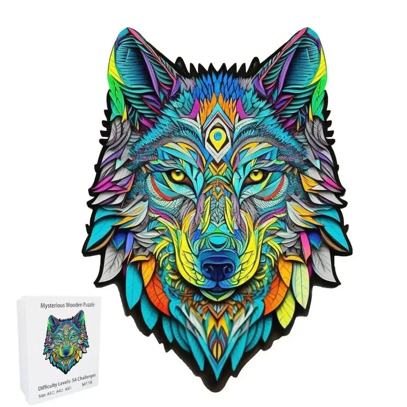 Puzzle en Bois Loup Majestueux