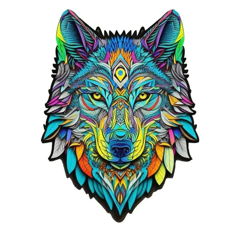 Puzzle en Bois Loup Majestueux