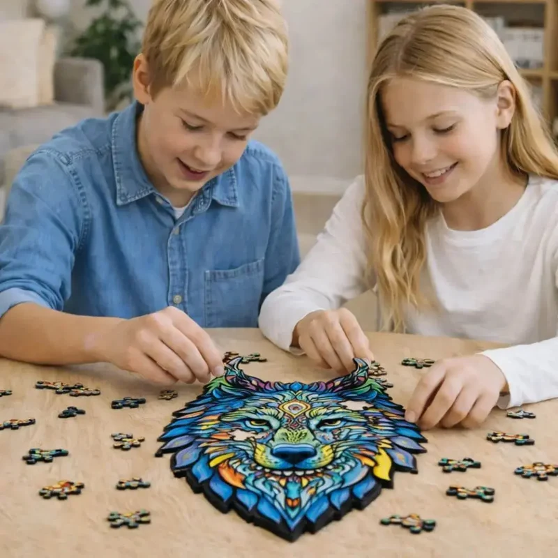 Puzzle en Bois Loup Majestueux