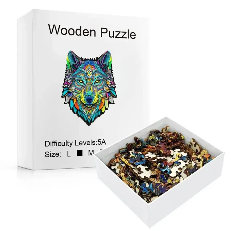 Puzzle en Bois Loup Majestueux