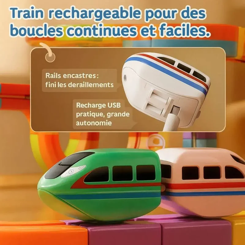 Train Électrique Rechargeable – Compatible CubeTrack™