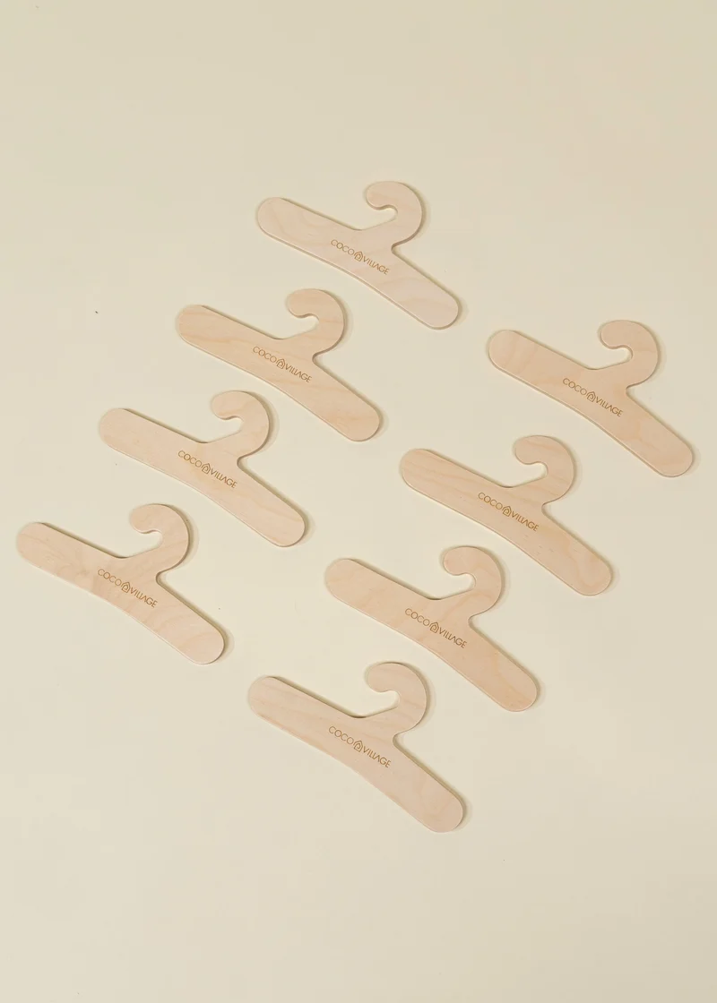 Wooden Dolls' Clothes Hangers Set (8 Pcs)