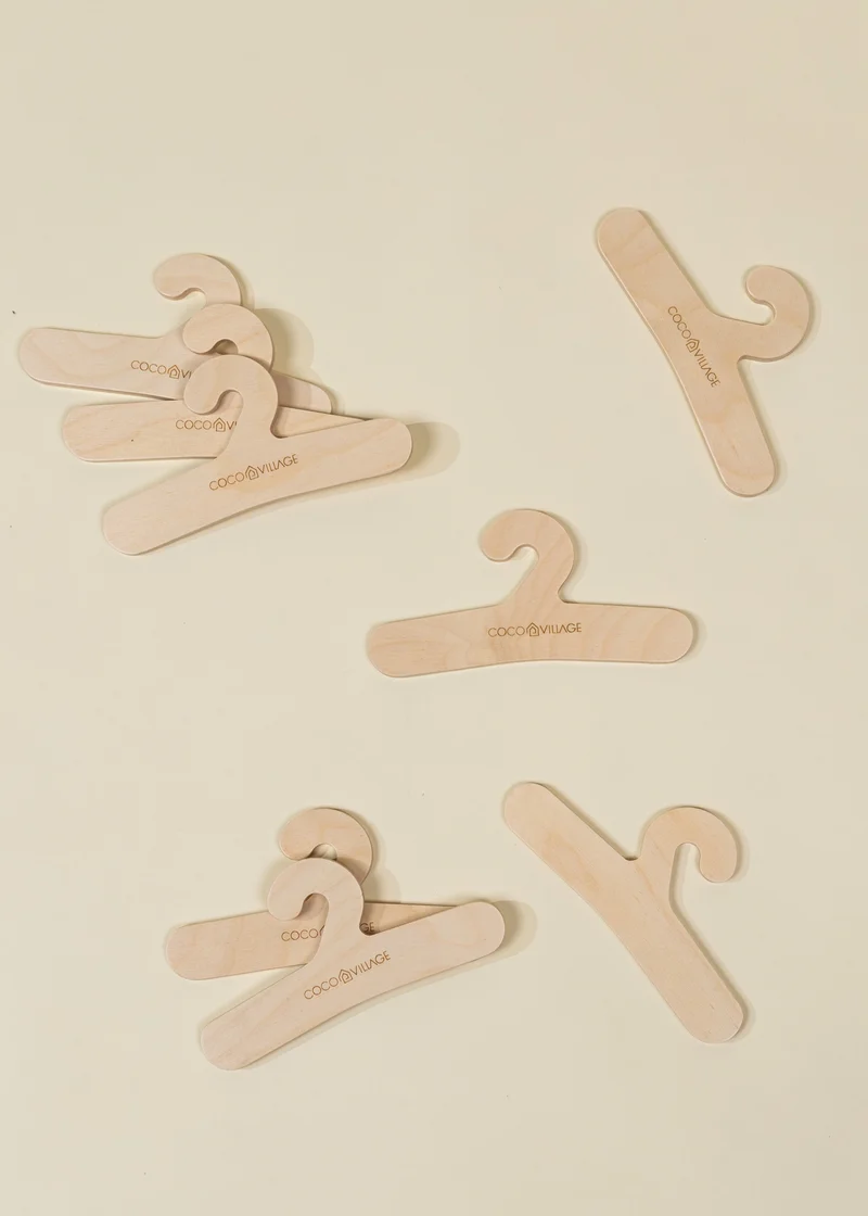 Wooden Dolls' Clothes Hangers Set (8 Pcs)