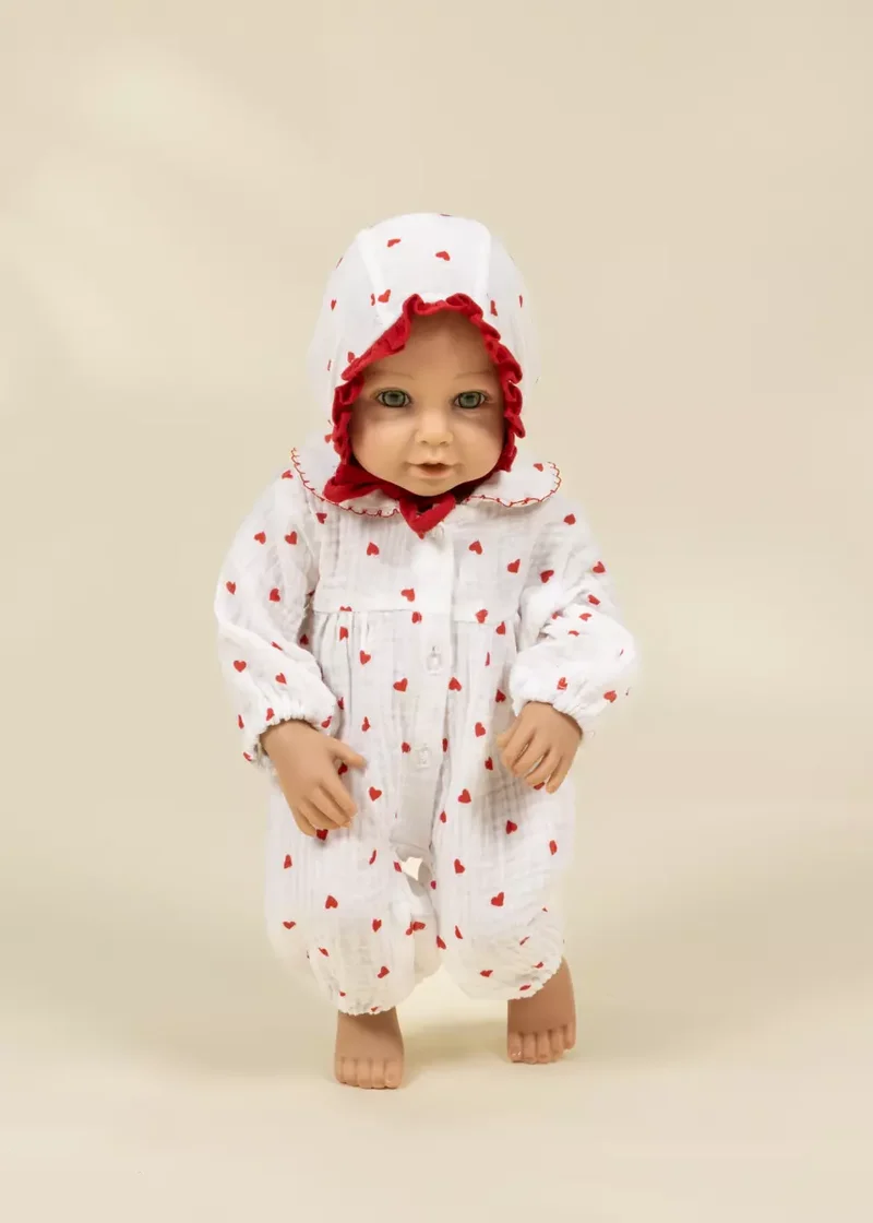 CocoBaby 18" (46 cm) Baby Play Doll Clothing Set – Heart Pajamas