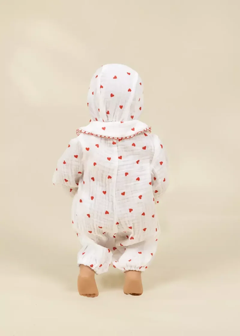 CocoBaby 18" (46 cm) Baby Play Doll Clothing Set – Heart Pajamas