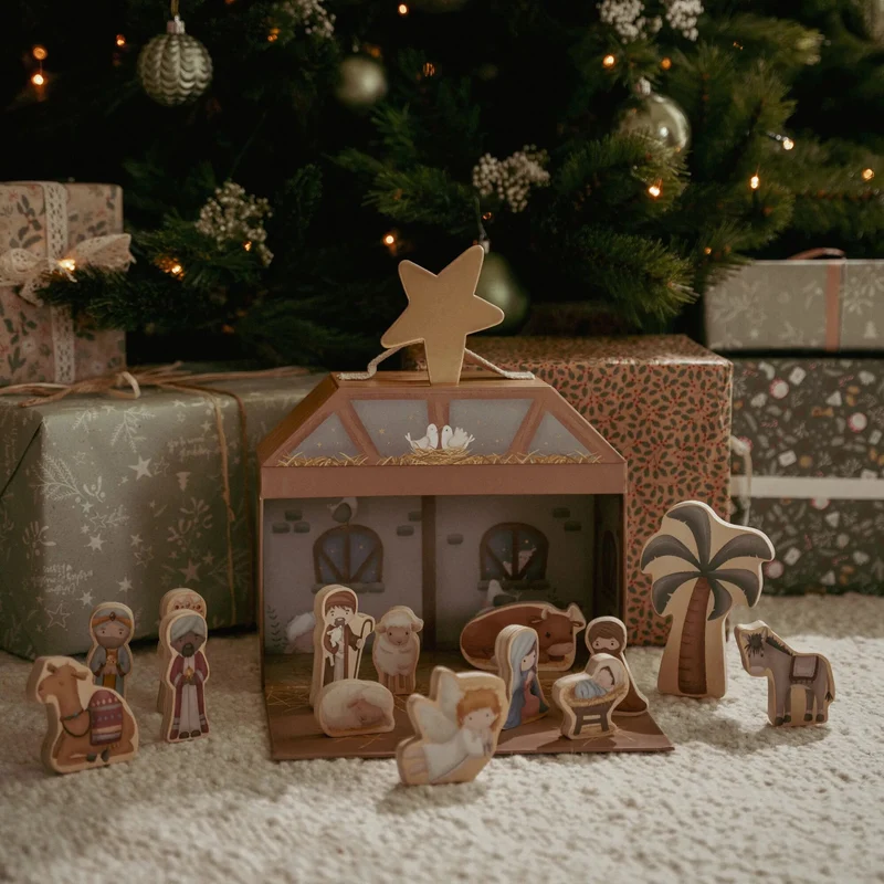 Kerststal speelkoffer