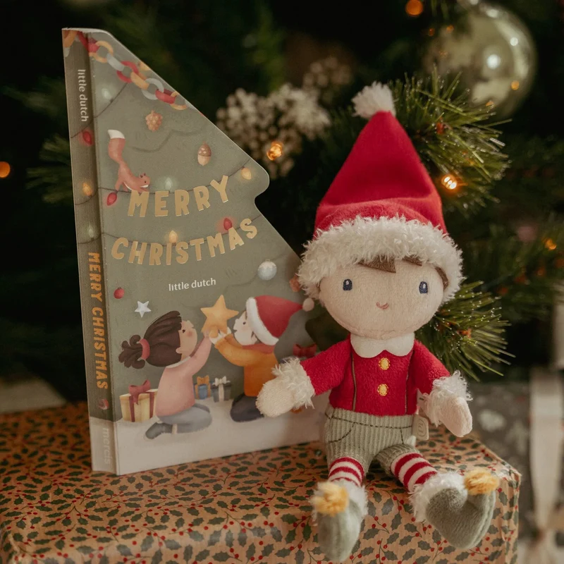 Kerstboek met knuffel Jim - Giftset - NL