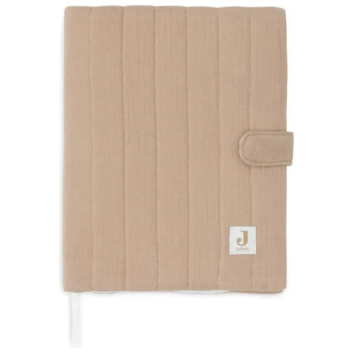 Protège carnet de santé gaze de coton- Biscuit