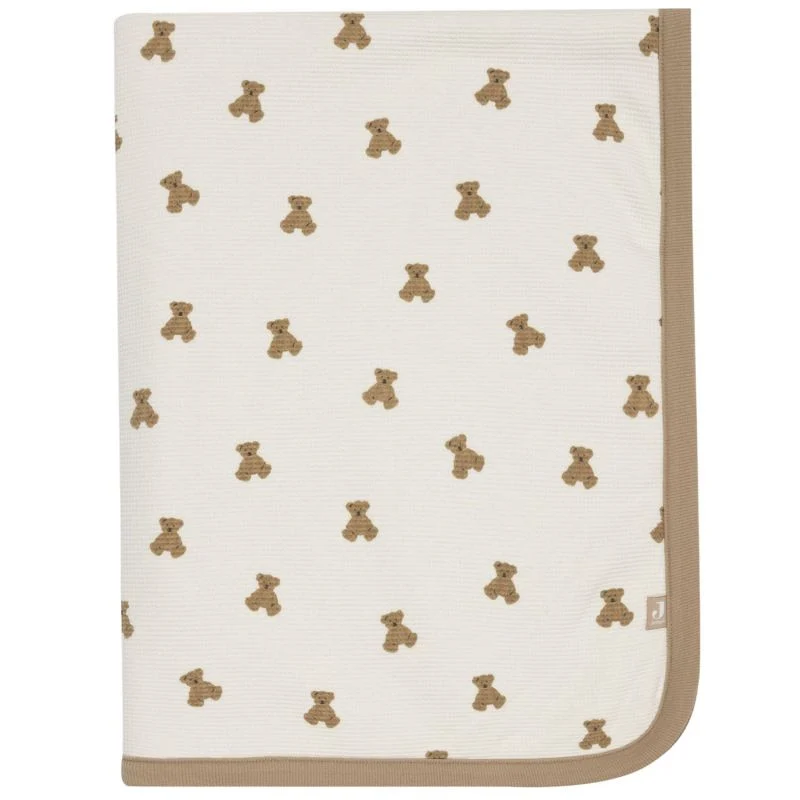 Couverture bébé gauffré pilou mini teddy bear