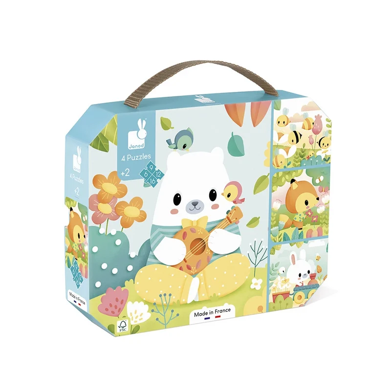 Janod - 4 Puzzles évolutifs Pure - 2 ans+