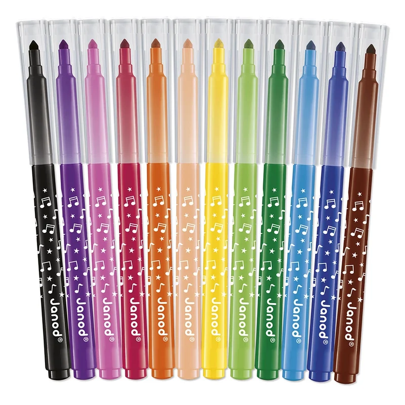 Janod - Feutres longue durée X 12 - 3 ans+