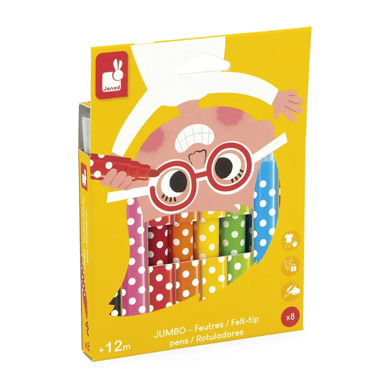 Janod - Feutres Jumbo x8 - 2 ans+