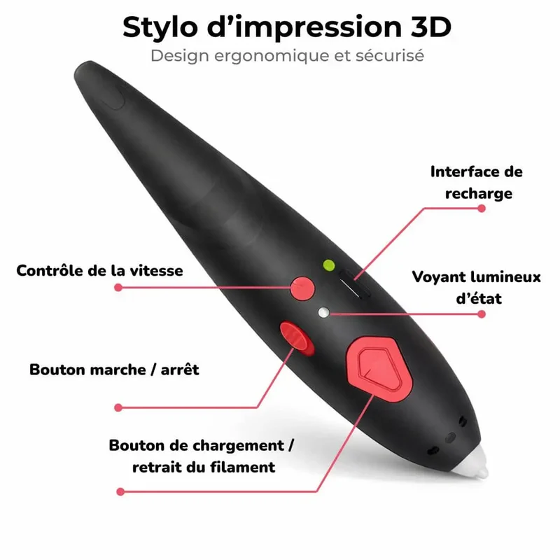 Stylo d’impression 3D dès 10 ans – Jouet créatif et éducatif
