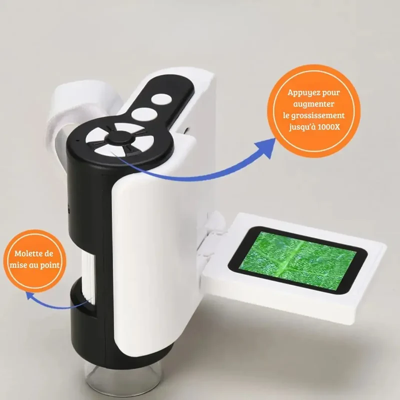 Microscope Numérique Enfant 1000x Écran Rabattable (Pack) – Dès 6 Ans