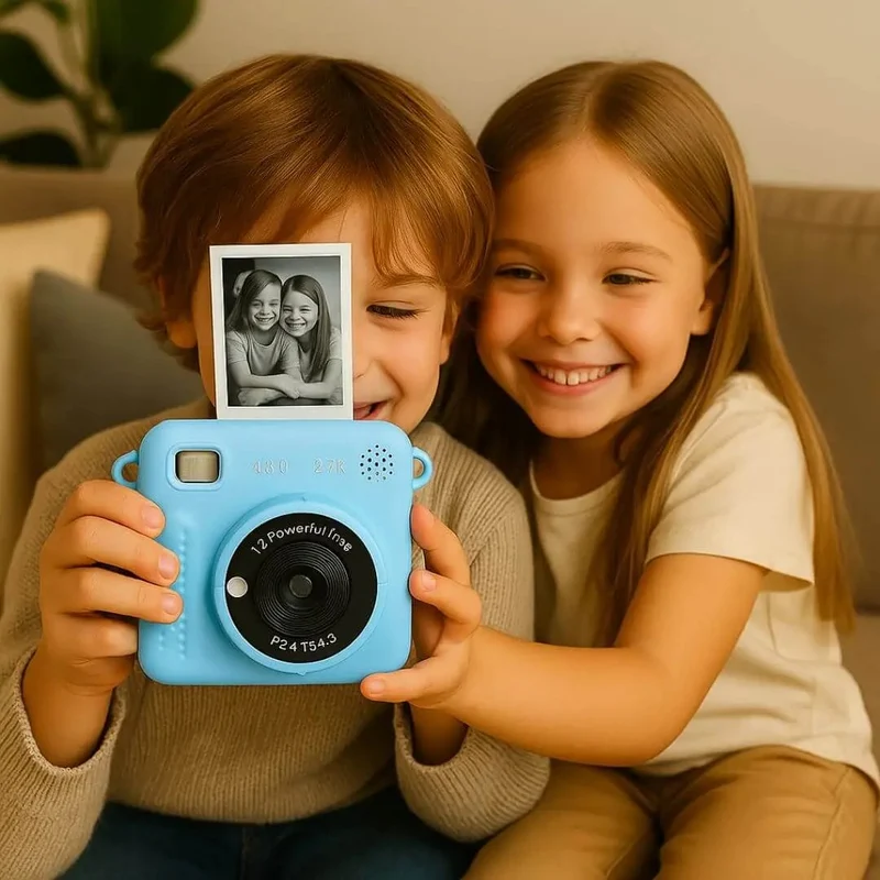 Appareil Photo Enfant – Impression Thermique – PixiPlay™ Bleu