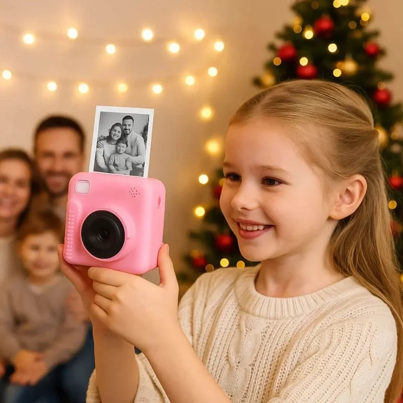 Appareil Photo Enfant – Impression Thermique – PixiPlay™ Rose