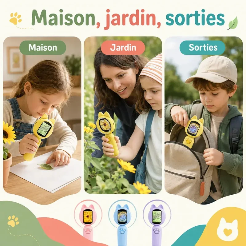 Microscope Enfant avec Jeux Éducatifs – Dès 4 Ans