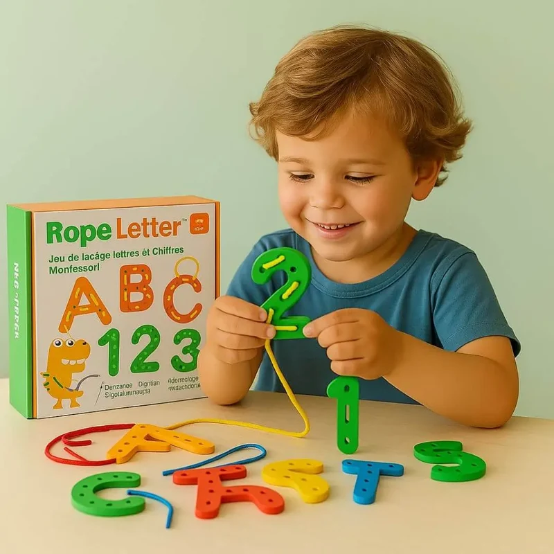 Jeu en bois Montessori - Rope Letter™