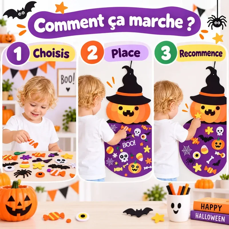 Kit DIY Halloween – Citrouille Sorcière en Feutre