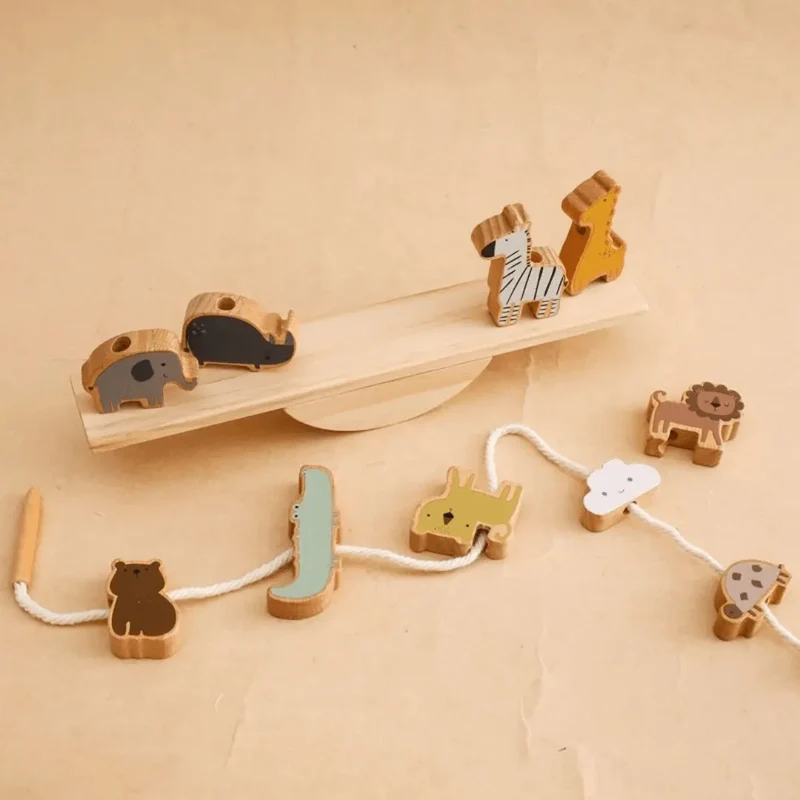 Jouet en Bois Bébé Équilibre Animaux – BalanceZoo™