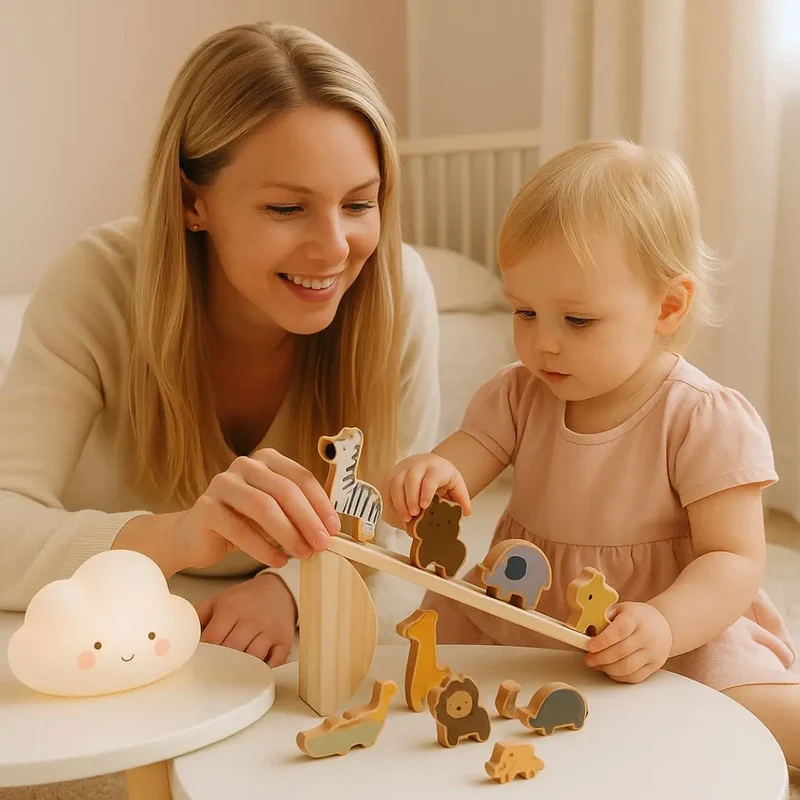 Jouet en Bois Bébé Équilibre Animaux – BalanceZoo™