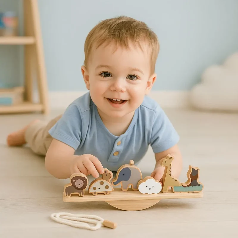 Jouet en Bois Bébé Équilibre Animaux – BalanceZoo™