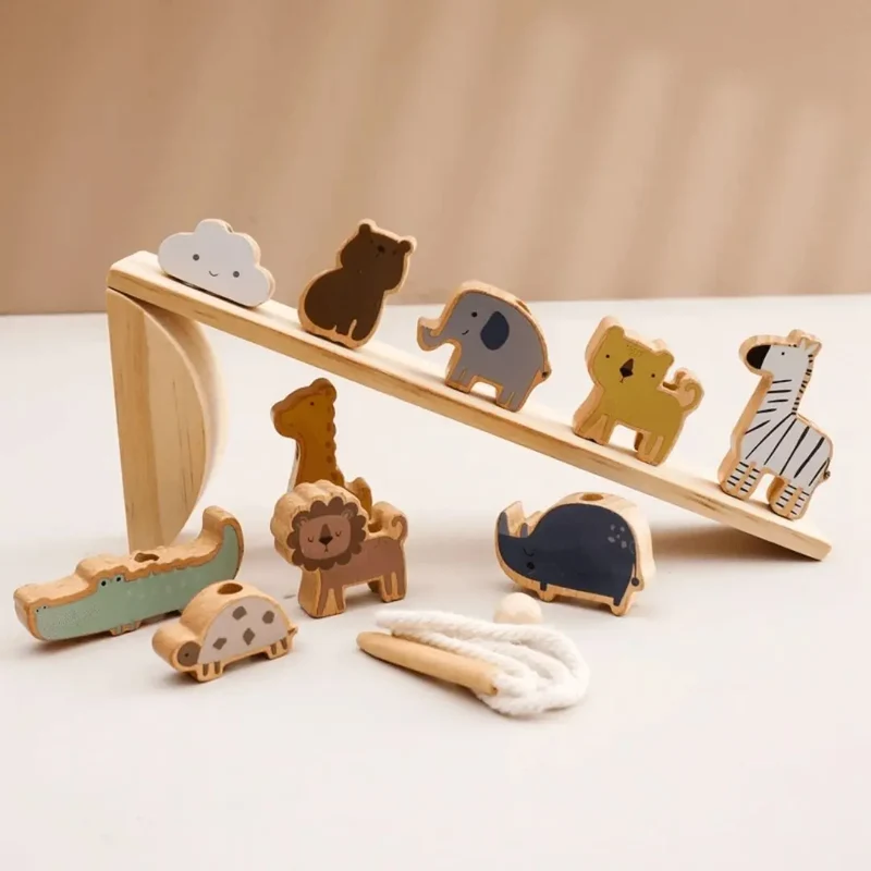 Jouet en Bois Bébé Équilibre Animaux – BalanceZoo™