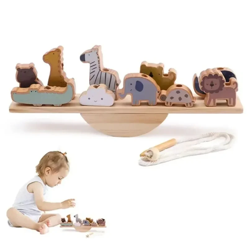 Jouet en Bois Bébé Équilibre Animaux – BalanceZoo™