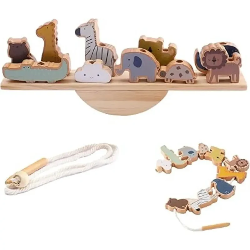 Jouet en Bois Bébé Équilibre Animaux – BalanceZoo™