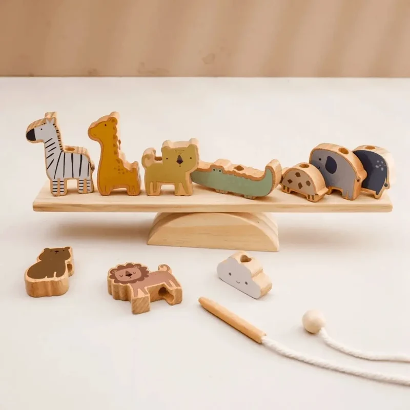 Jouet en Bois Bébé Équilibre Animaux – BalanceZoo™