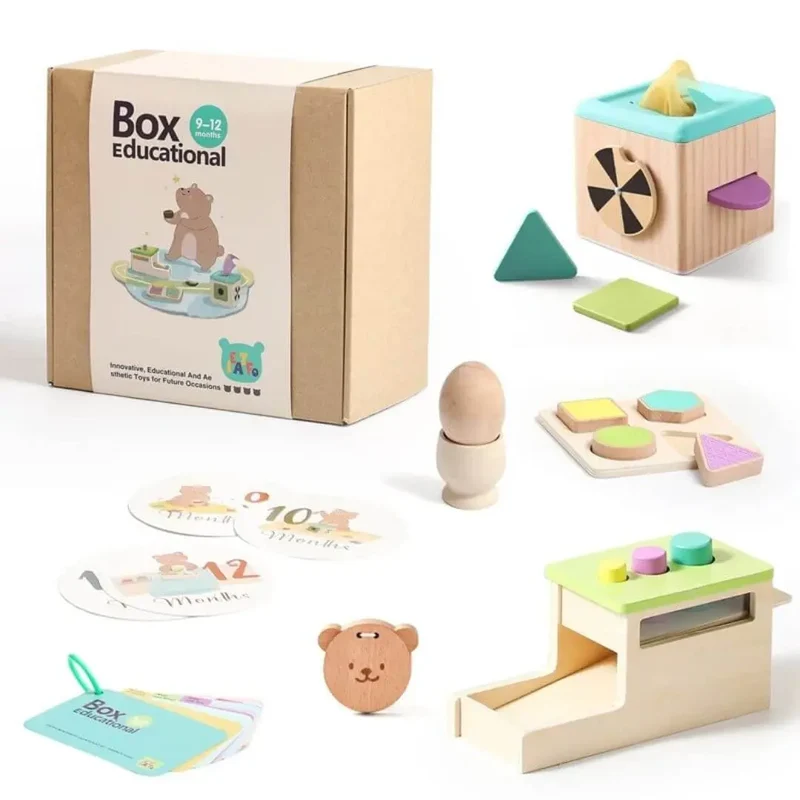 Coffret jouet en bois 9-12 mois – Bébé Éveil™