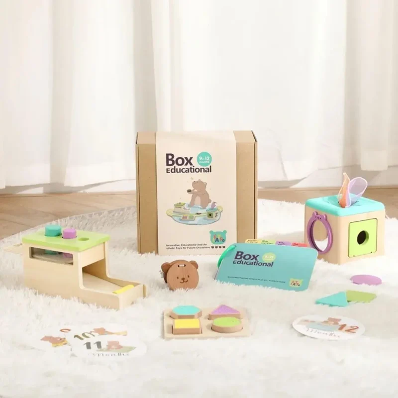 Coffret jouet en bois 9-12 mois – Bébé Éveil™