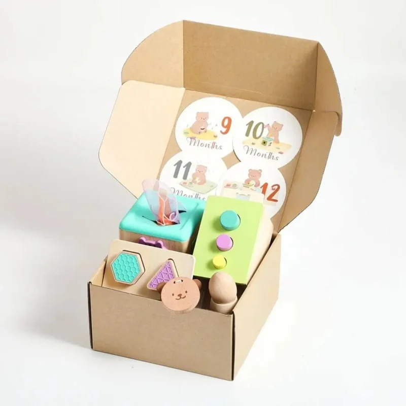 Coffret jouet en bois 9-12 mois – Bébé Éveil™