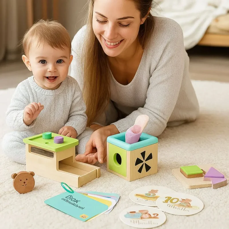 Coffret jouet en bois 9-12 mois – Bébé Éveil™