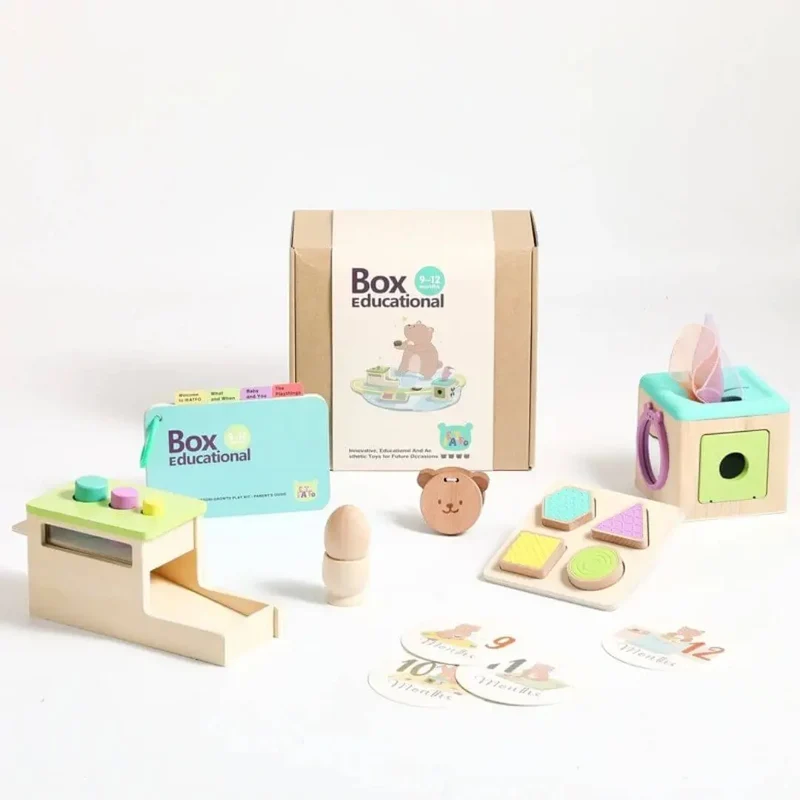 Coffret jouet en bois 9-12 mois – Bébé Éveil™