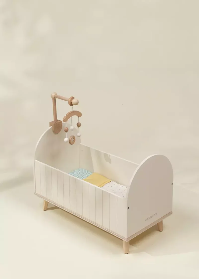 Wooden Dolls’ Crib & Accessories