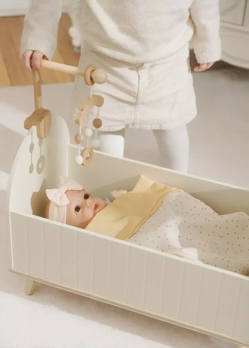 Wooden Dolls’ Crib & Accessories