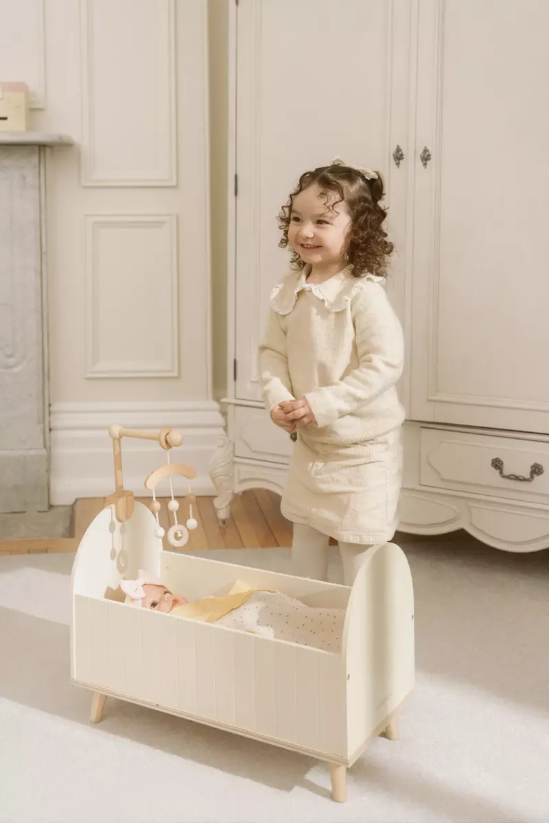 Wooden Dolls’ Crib & Accessories
