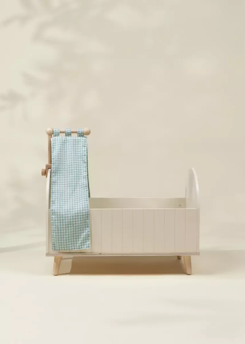 Wooden Dolls’ Crib & Accessories