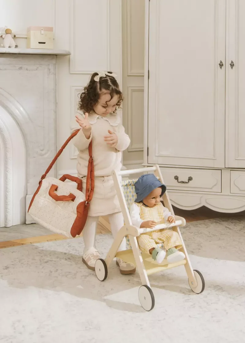Wooden Dolls’ Stroller