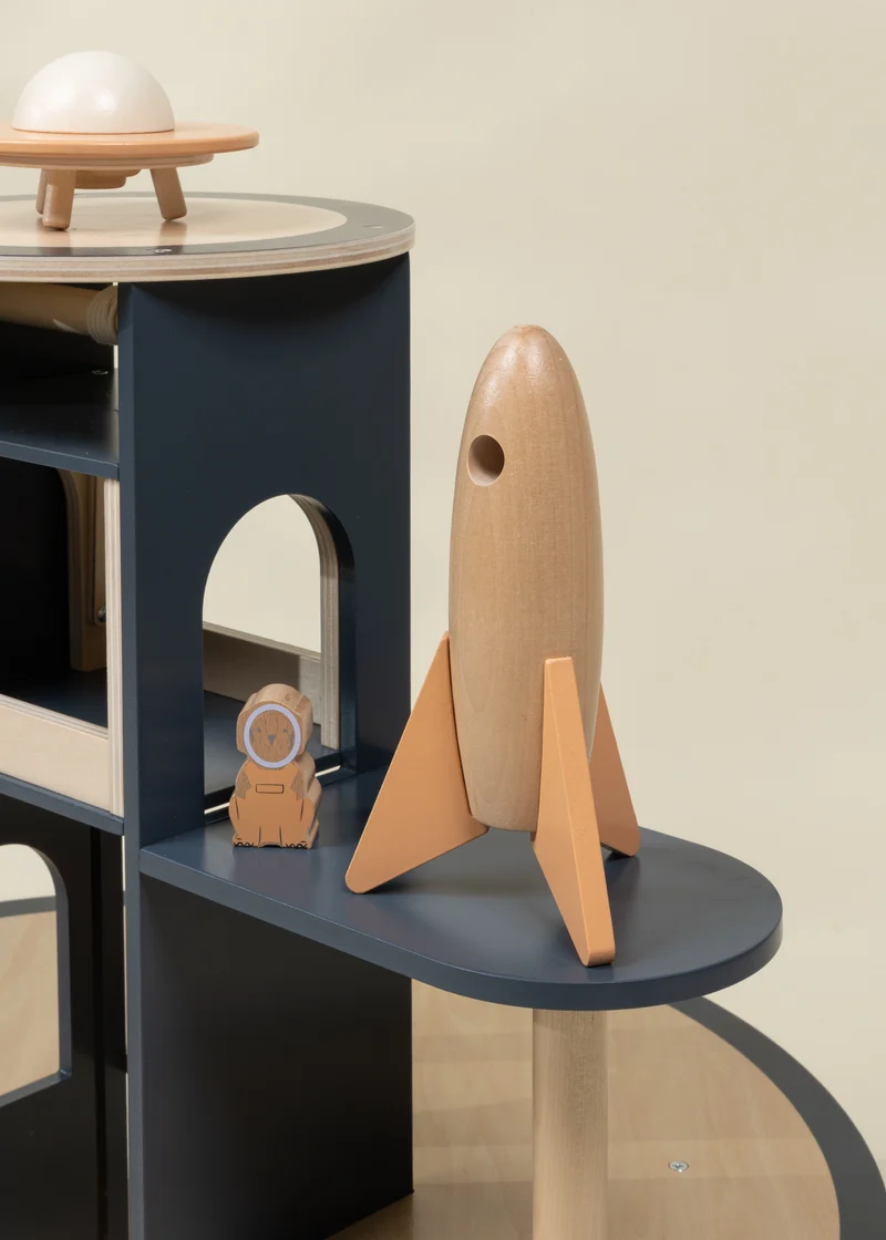 Oversized Wooden Space Station Playset & Accessories