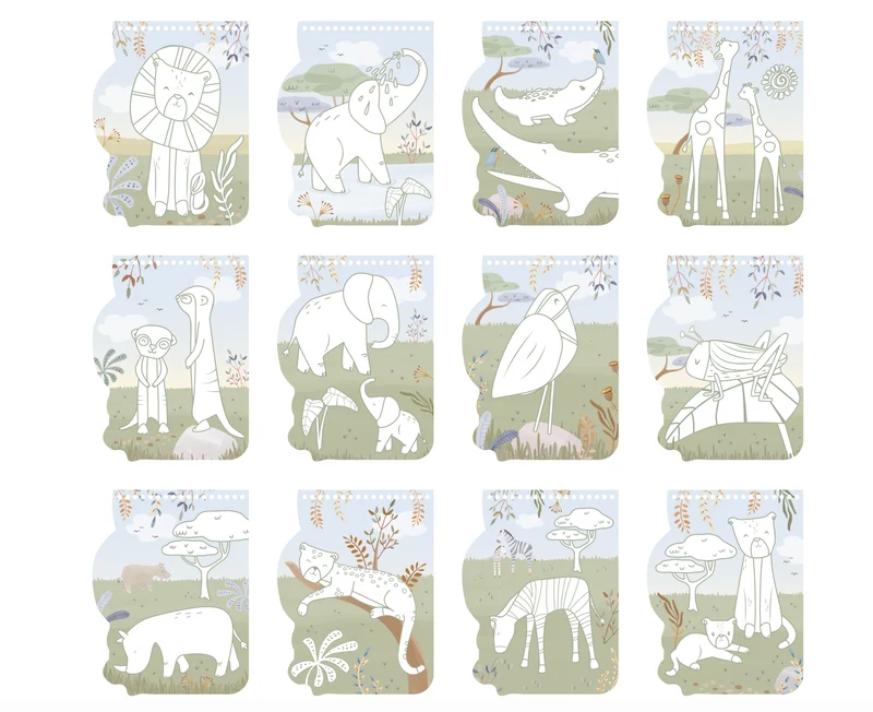 Cahier de coloriage Safari Friends | Lion