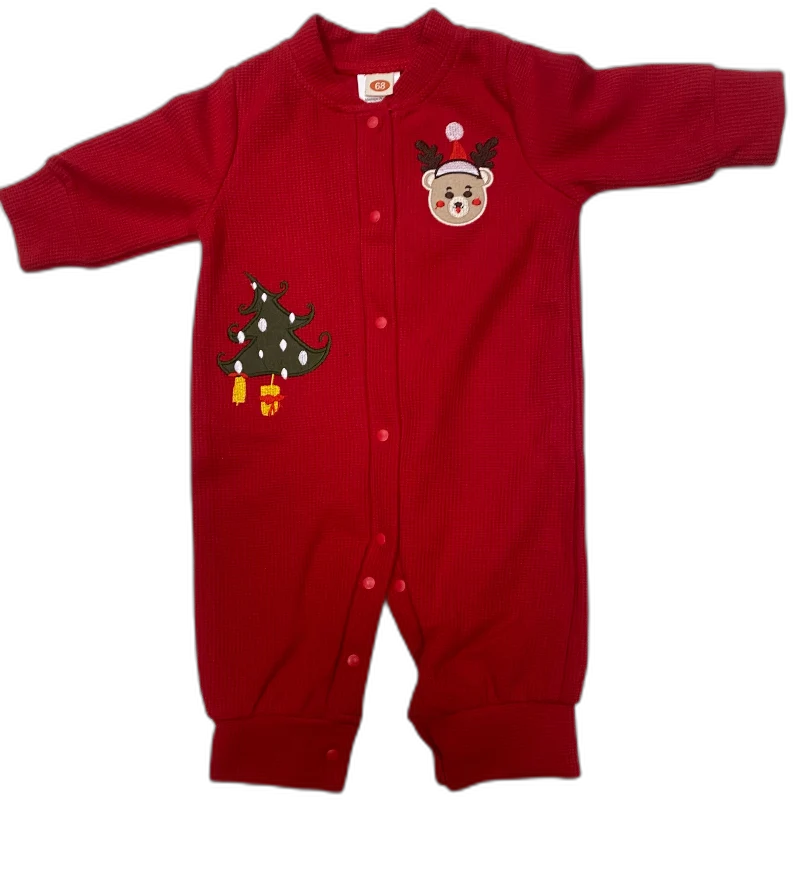 Noël - tenue de Noël bébé - combinaison rouge mixte -3/6mois
