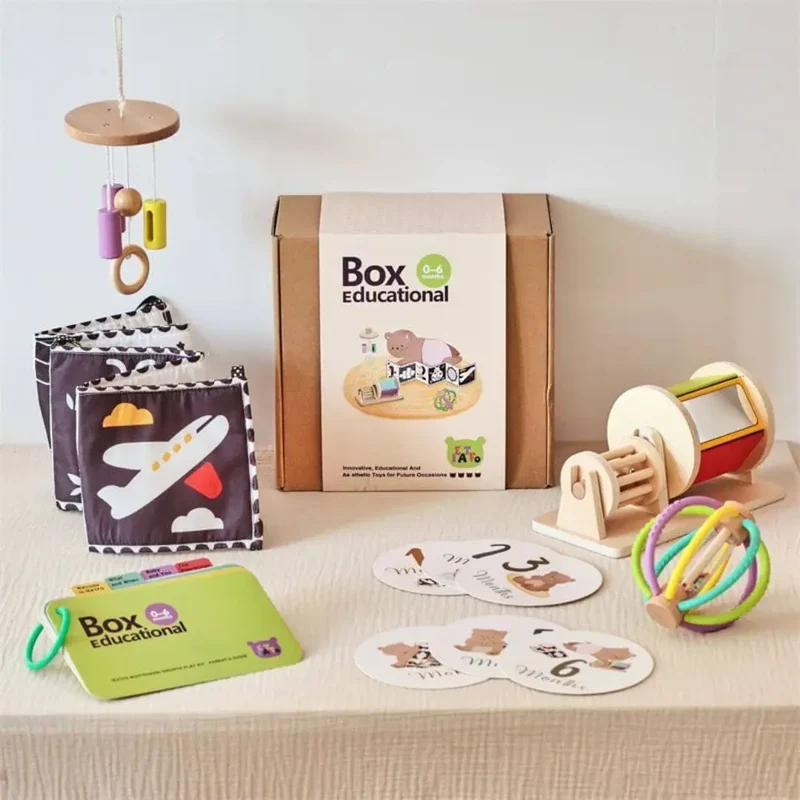 Coffret Jouet en Bois Bébé Montessori 0-6 mois – Bébé Box™