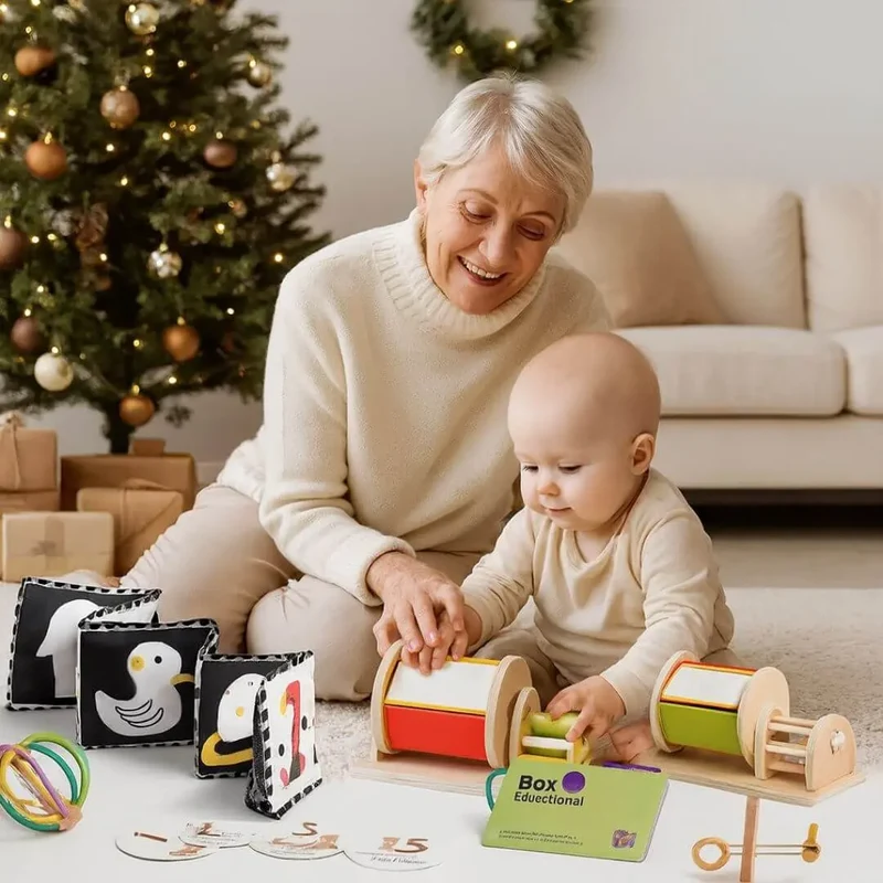 Coffret Jouet en Bois Bébé Montessori 0-6 mois – Bébé Box™