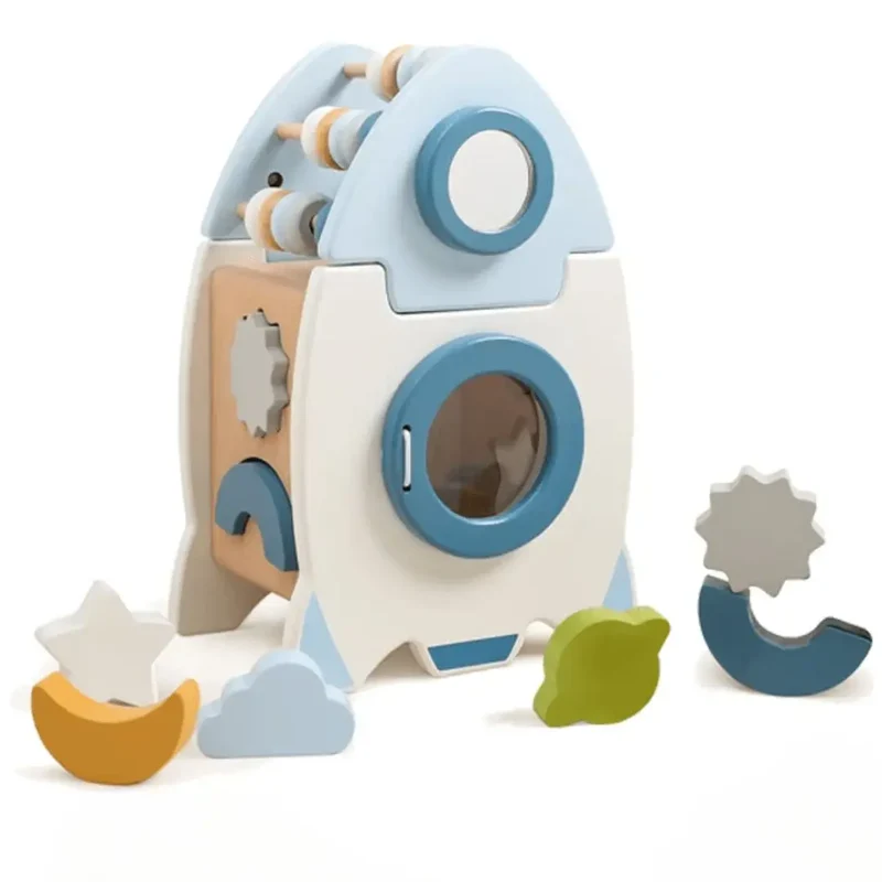 Jouet en Bois Fusée Montessori – Fusée Éveil™